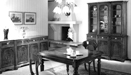 Vetrina sala da pranzo con cassetti e intarsi in bois de rose